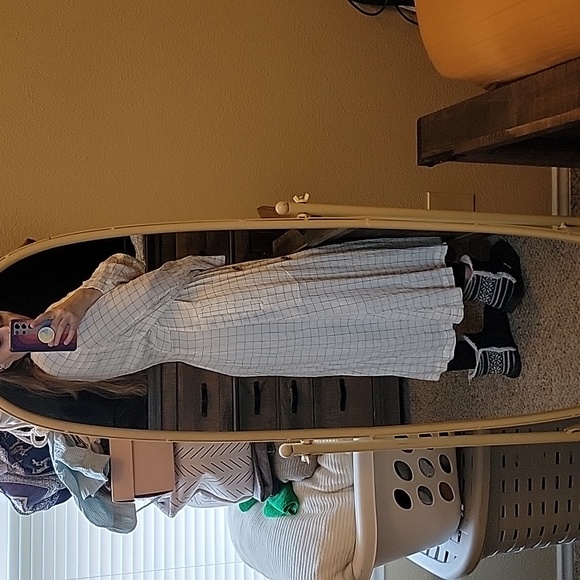 Free People lightweight check duster/trench coat - Picture 10 of 10